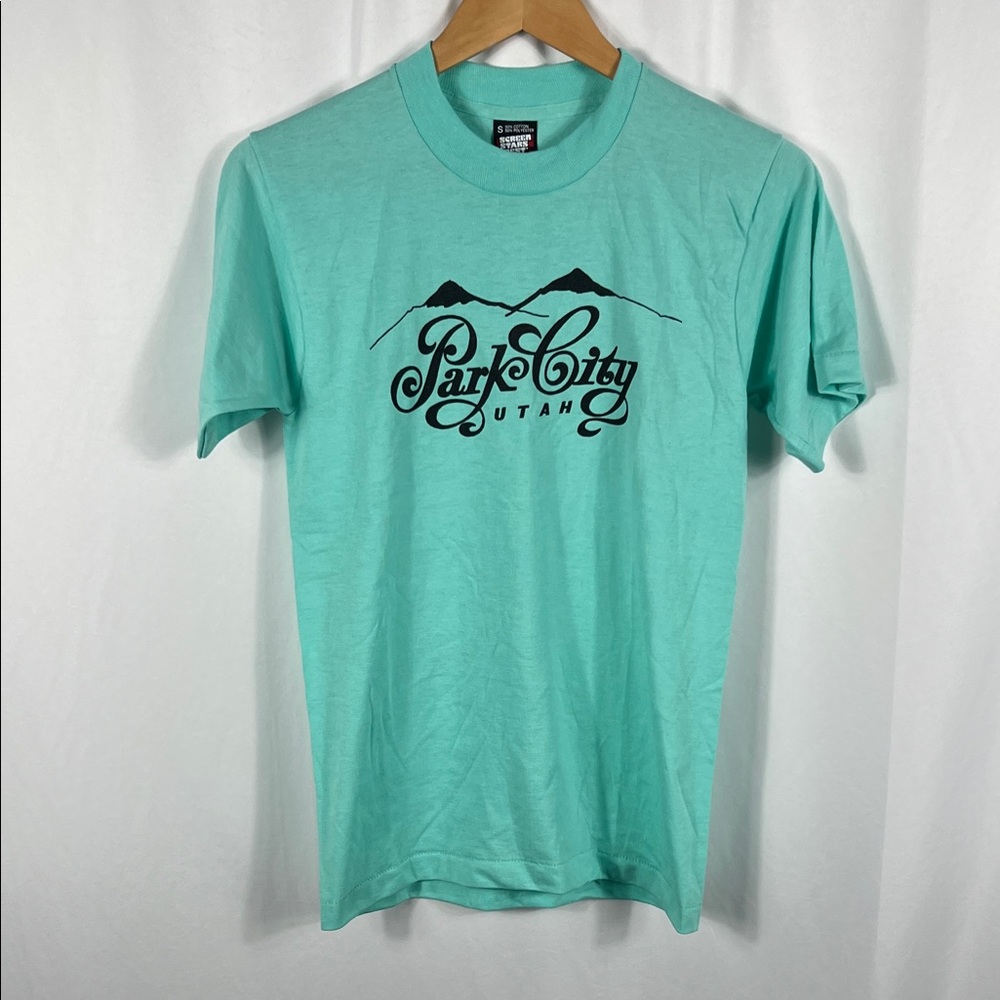 Vintage 90’s‎ Women’s Park City Utah Graphic T-Shirt - Teal Size Small New In